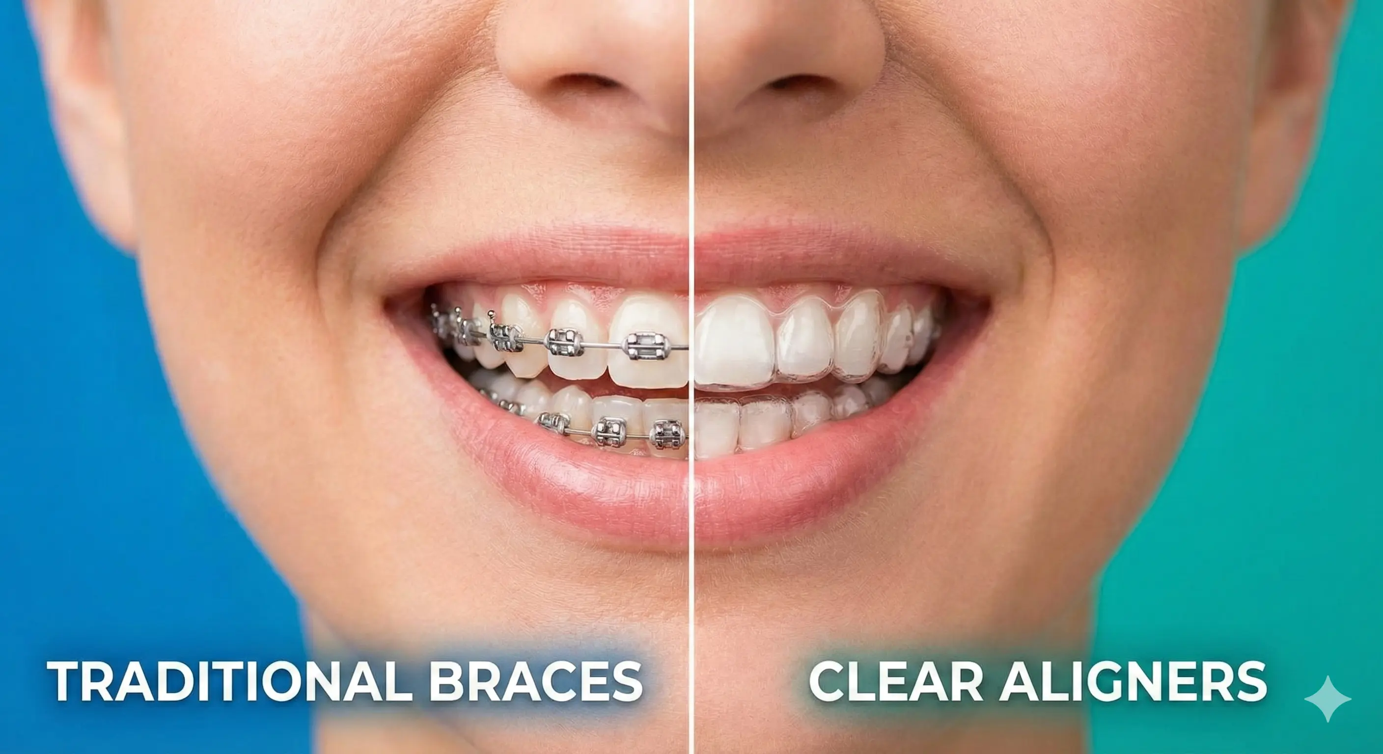 Traditional braces vs. Clear Aligners