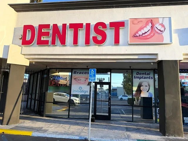 Happy Light Dental storefront in Amberlight Plaza, Hawthorne